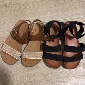 Girls Brown and Black Sandals